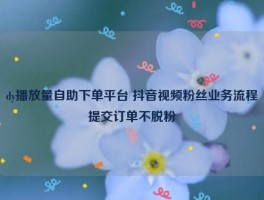 dy播放量自助下单平台 抖音视频粉丝业务流程提交订单不脱粉