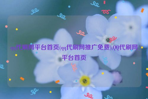 qq代刷网平台首页(qq代刷网推广免费),QQ代刷网平台首页